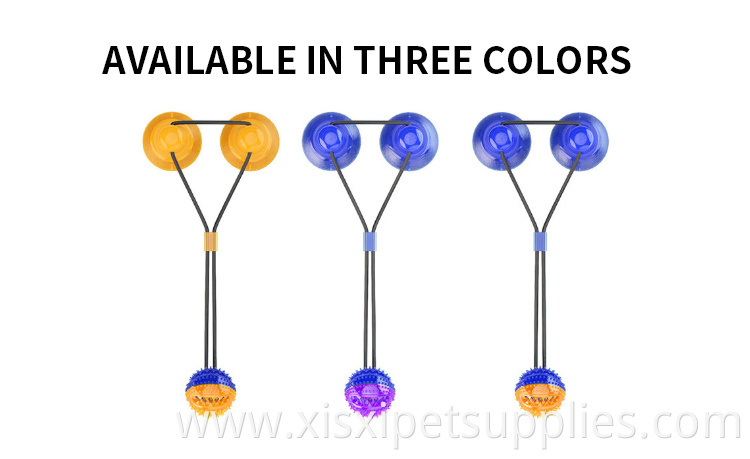 Factory Wholesale Rubber Pet Tug Toys Double Suction Cup Interactive Dog Pooshes Chew Toy With Bell